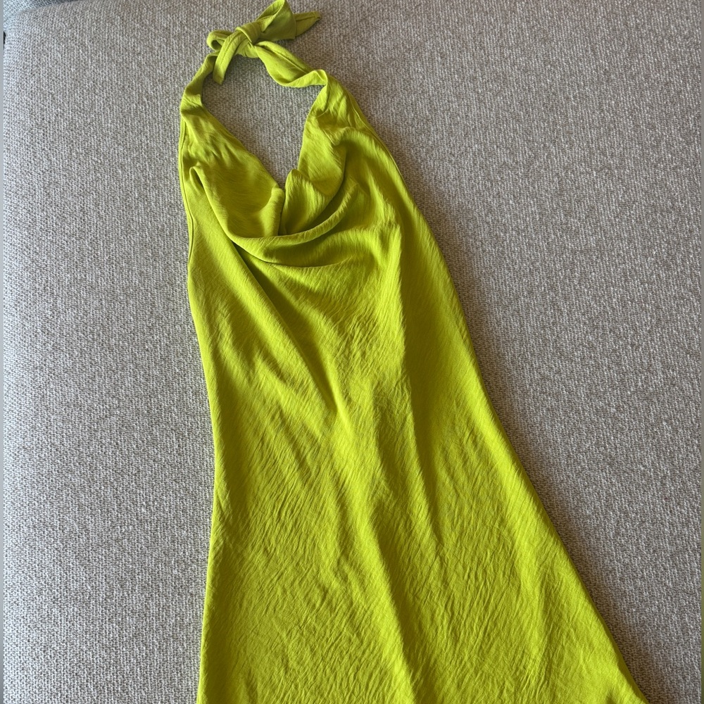 See You Monday Vibrant Lime Green Backless Dress